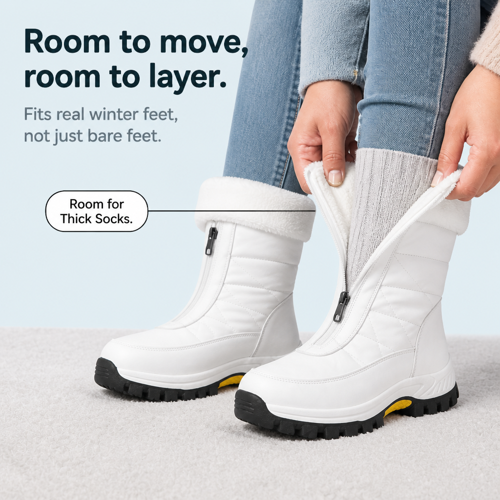 Snowlina | Plush-Lined Snow Boots – Mid-Calf Style for Women
