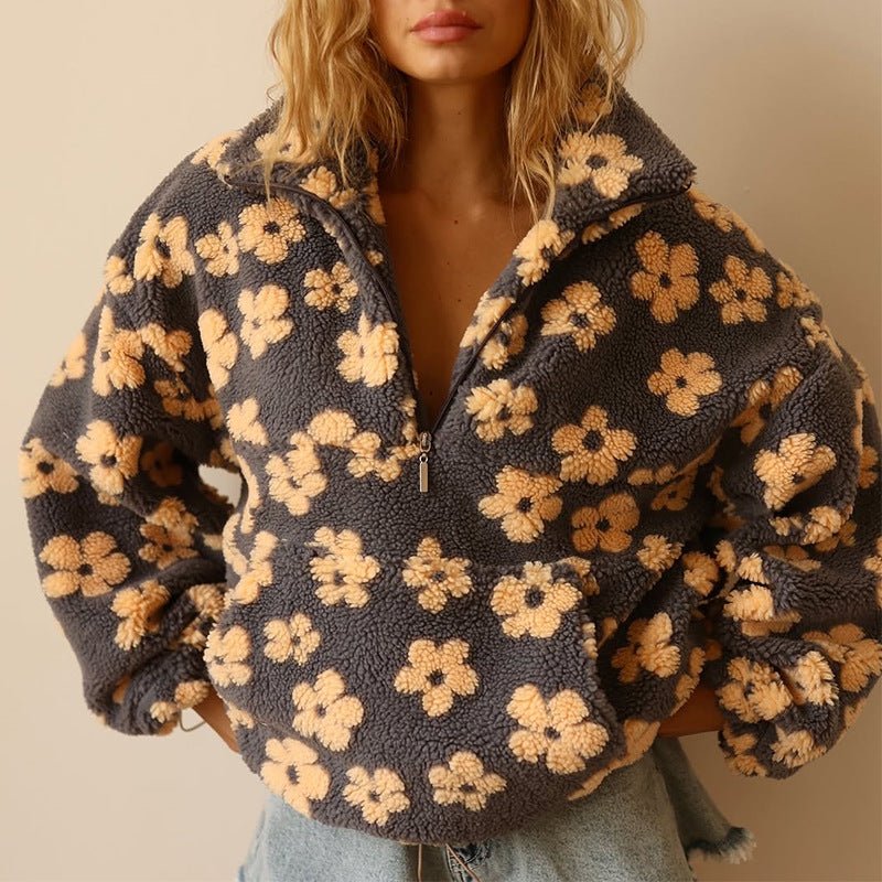 Flora | Floral Hoodie for Women – Cozy Sherpa Style