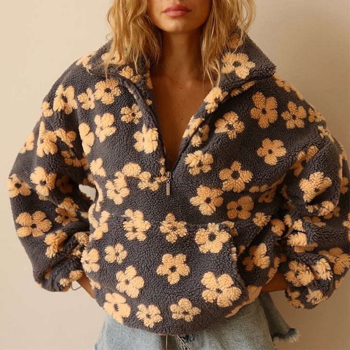 Flora | Floral Hoodie for Women – Cozy Sherpa Style