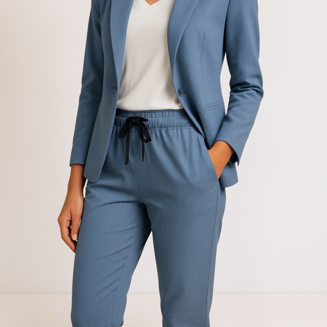 Elena | Women's Elegant Blazer & Tapered Jogger Suit Set