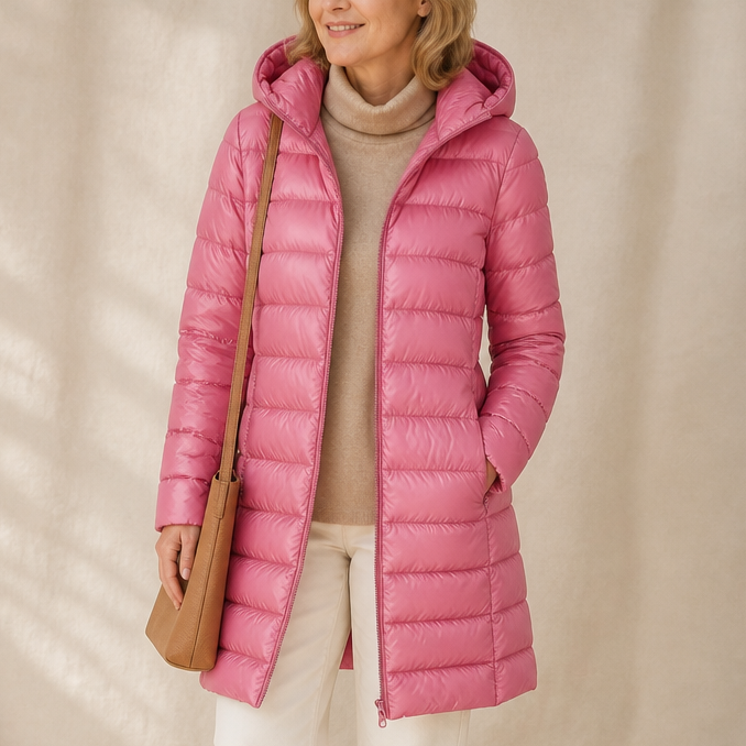 Veluna | Long Puffer Coat – Quilted Warmth for Women