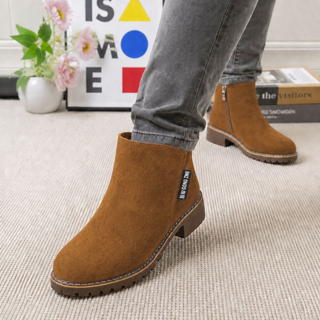 Wearbella | Suede Ankle Boots – Faux Shearling Lined for Everyday Style