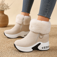Vivienne | Stivaletti platform con risvolto in ecopelliccia voluminosa