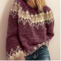 Freya | Icelandic Jacquard Round-Neck Knitted Sweater