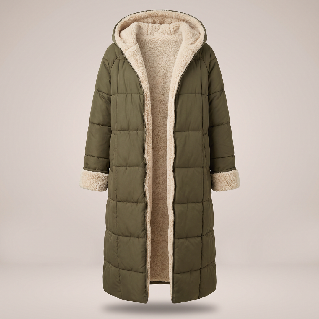 Borga | Longline Puffer Coat – Reversible Design for Women