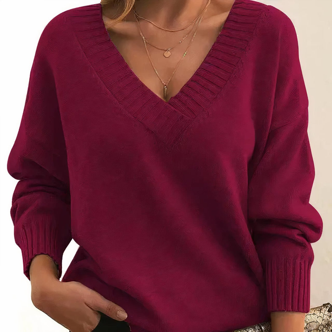 Avery | Cashmere Blend V-Neck Sweater