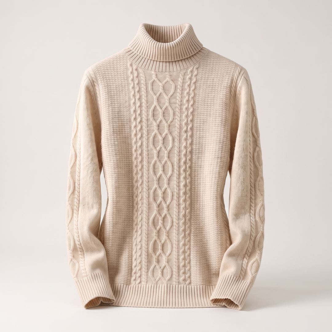 Lambswool | Turtleneck Sweater – Soft & Unique Pattern for Women
