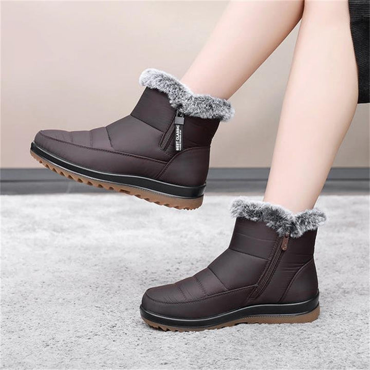 Warmalia | Waterproof Slip-On Snow Boots – Faux Fur-Lined Comfort for Women
