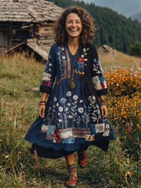 Sabine | Embroidered Relaxed Midi Dress