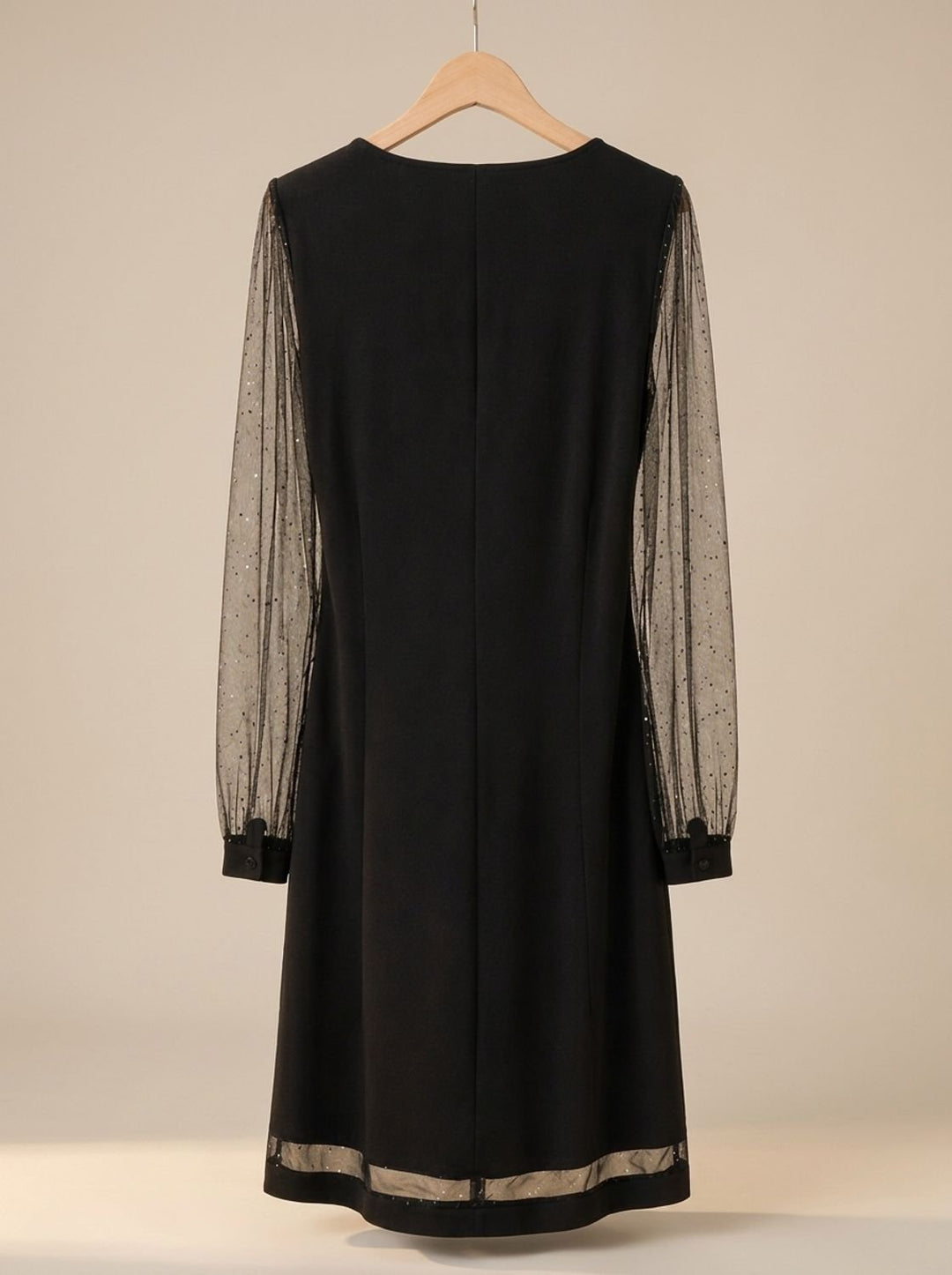 Sapphire | V-Neck Mini Dress – Glitter Mesh Sleeves for Women