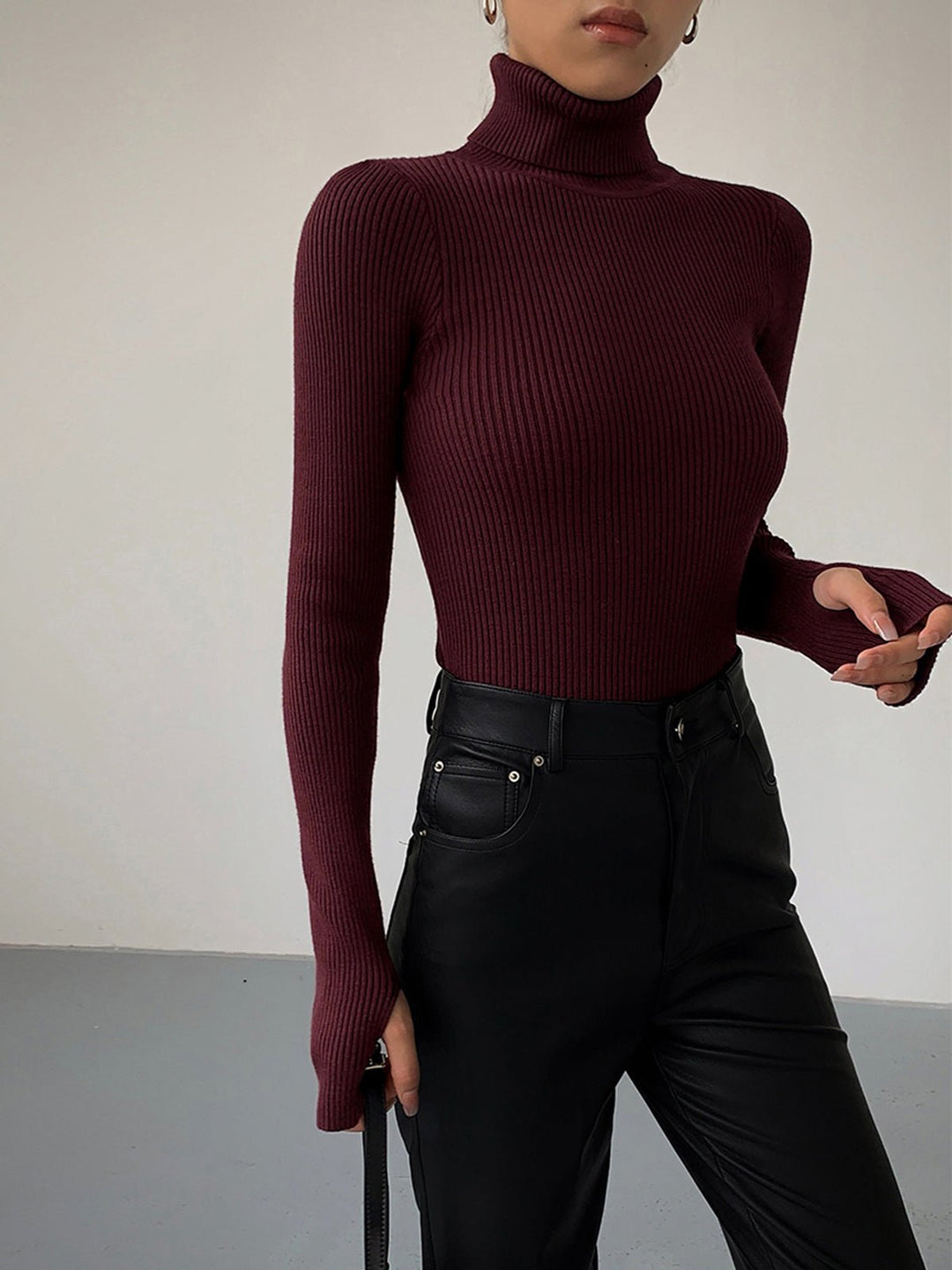 Noelle | Maglione a collo alto in maglia a coste