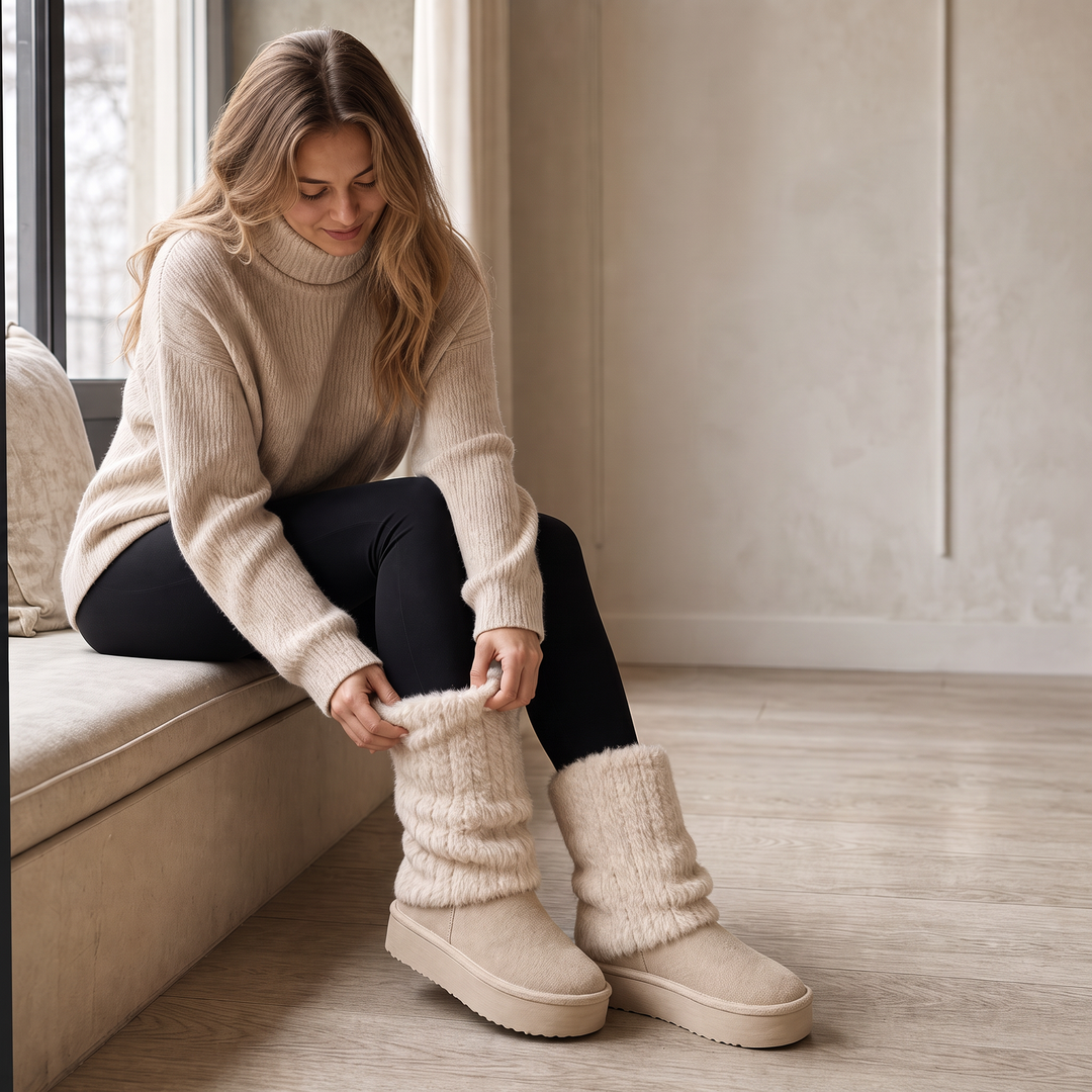 SnugLift | Faux-Fur Mid-Calf Platform Boots for Women – Cozy Winter Style