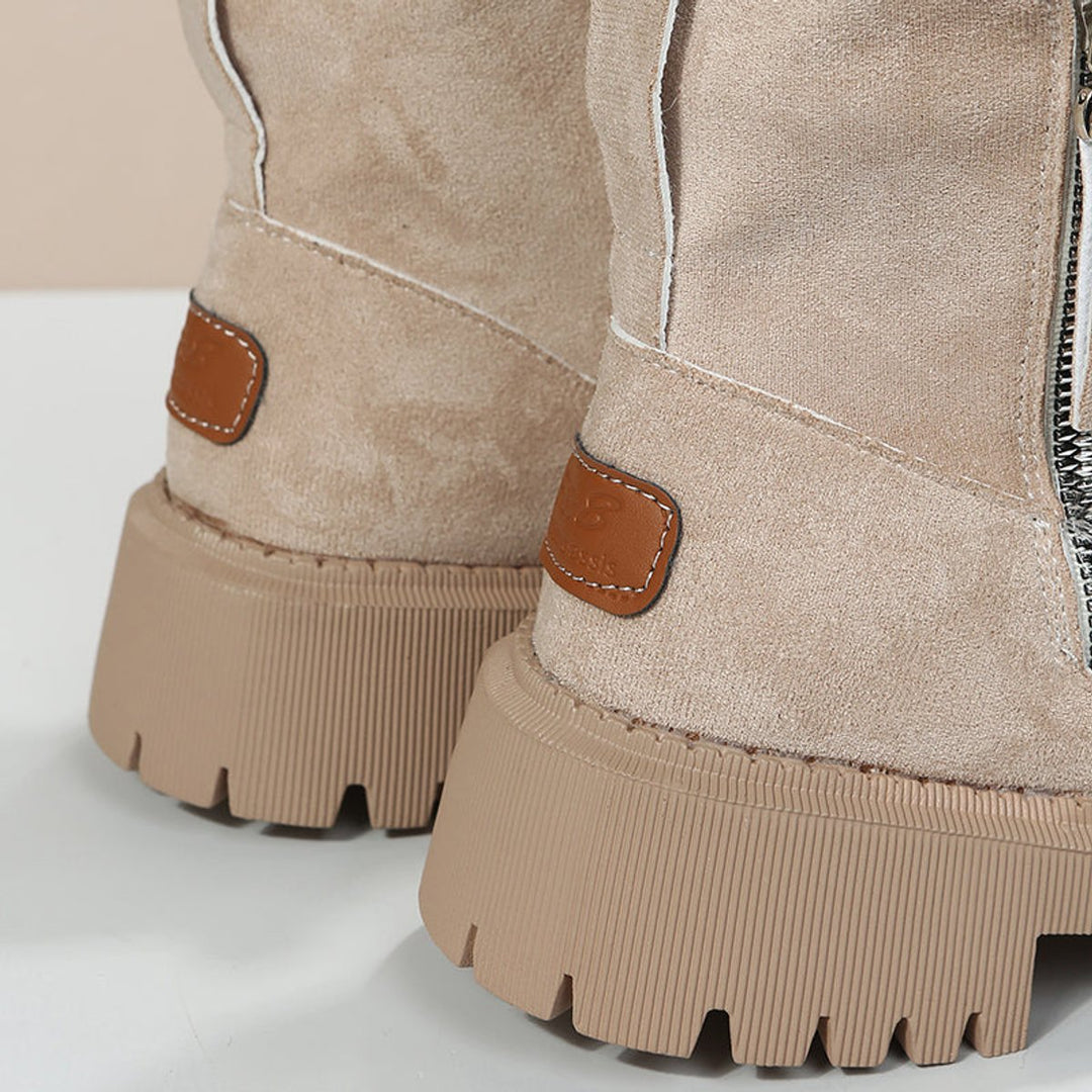 Valencia | Women's Cozy Fleece-Lined Suede Slip-On Ankle Boots