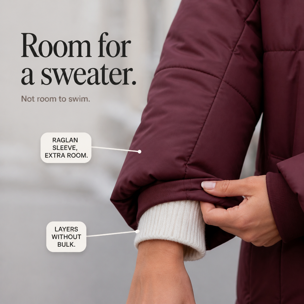 Wabella | Long Hooded Puffer Coat – Warm Close Fit for Women