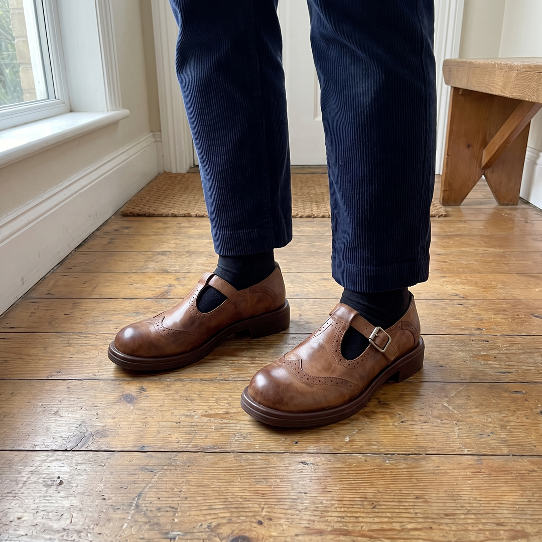Isabelle | Brogue Buckle-Strap Low-Heel Loafers - Image 3