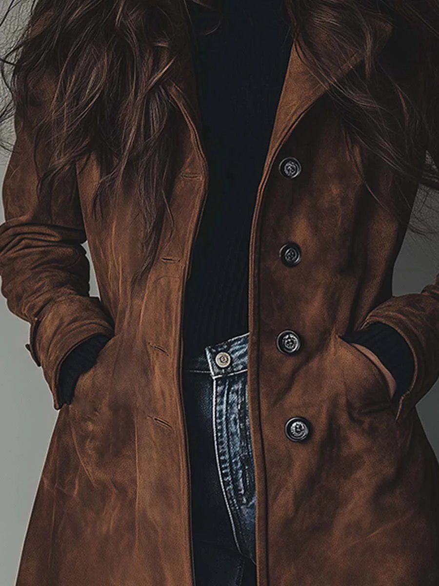 Odette | Women's Elegant Longline Double-Breasted Trench Coat