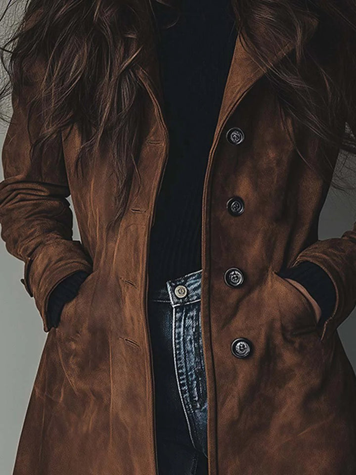 Odette | Women's Elegant Longline Double-Breasted Trench Coat