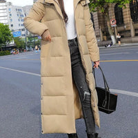 Veloria | Warm Maxi-Length Quilted Puffer Coat with Stand Collar