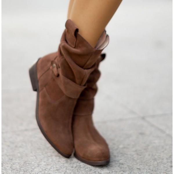 Ellarose | Women's Relaxed Slouchy Fold-Over Ankle Boots