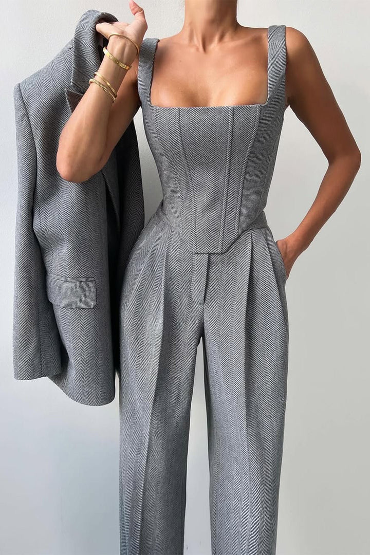 Milan | Women's Elegant 3-Piece Double-Breasted Blazer Set