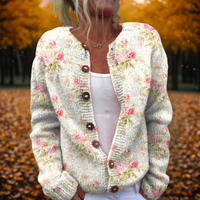 Camille | Cardigan floreale in maglia