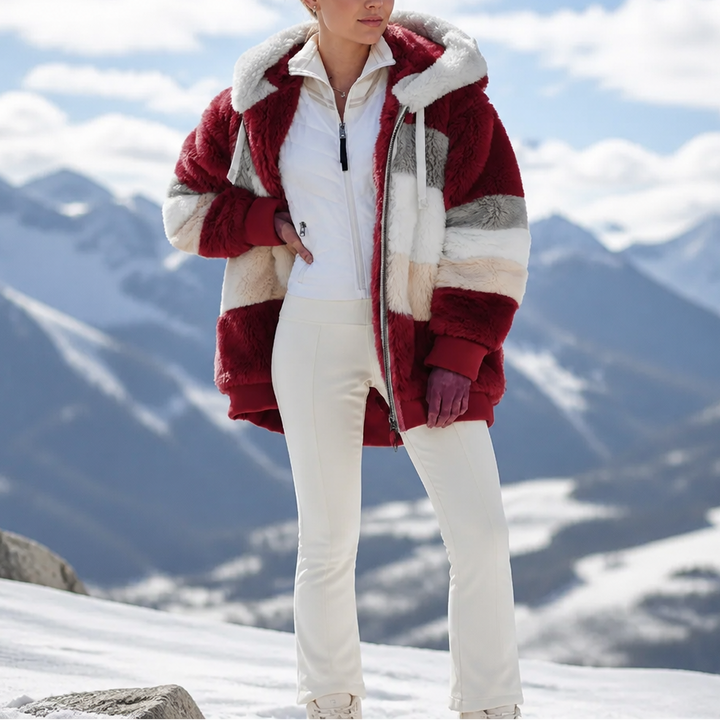 Furvella | Color-Block Oversized Faux Fur Coat – Cozy Layer for Women