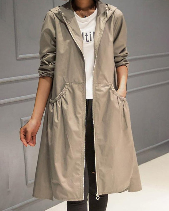 Maeve | Trench a linea A impermeabile con cappuccio, elegante da donna