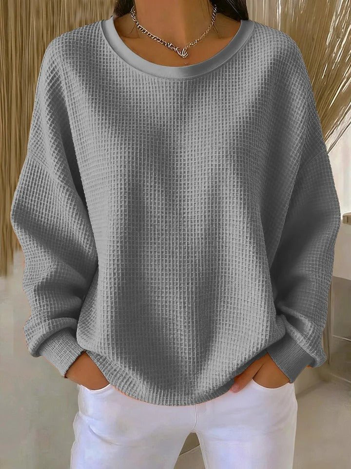 Ellora | Lockerer Pullover aus strukturiertem Waffelstrick