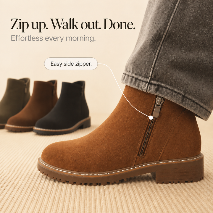 Wearbella | Suede Ankle Boots – Faux Shearling Lined for Everyday Style
