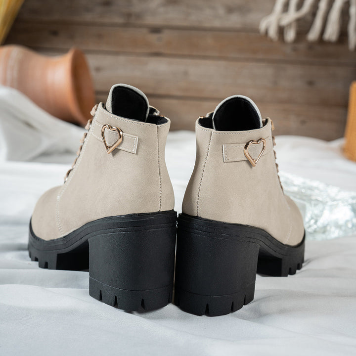 Alurelle | Schicke Schnürstiefeletten mit Blockabsatz für Damen