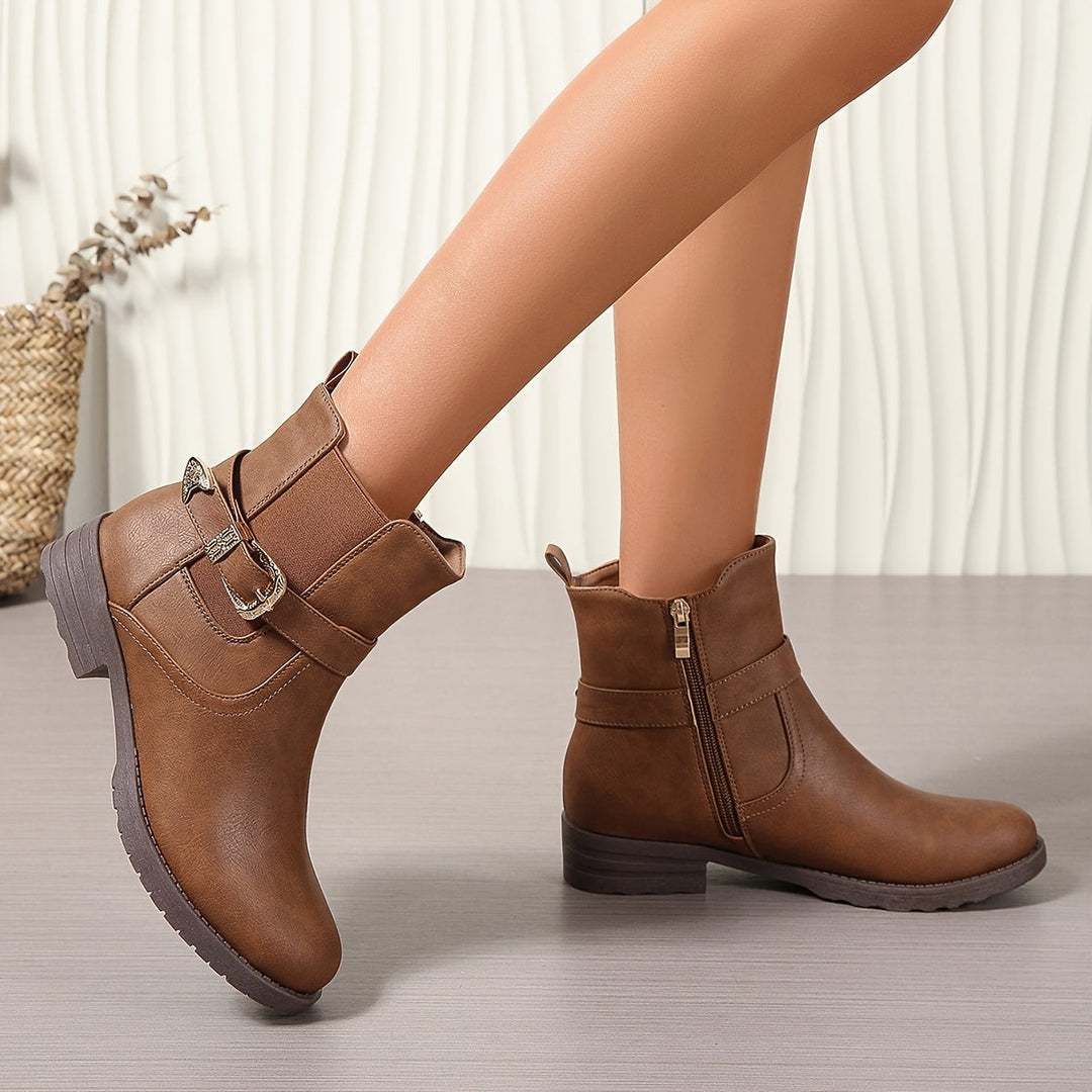 Aurelia | Women's Stylish Western Buckle Ankle Boot