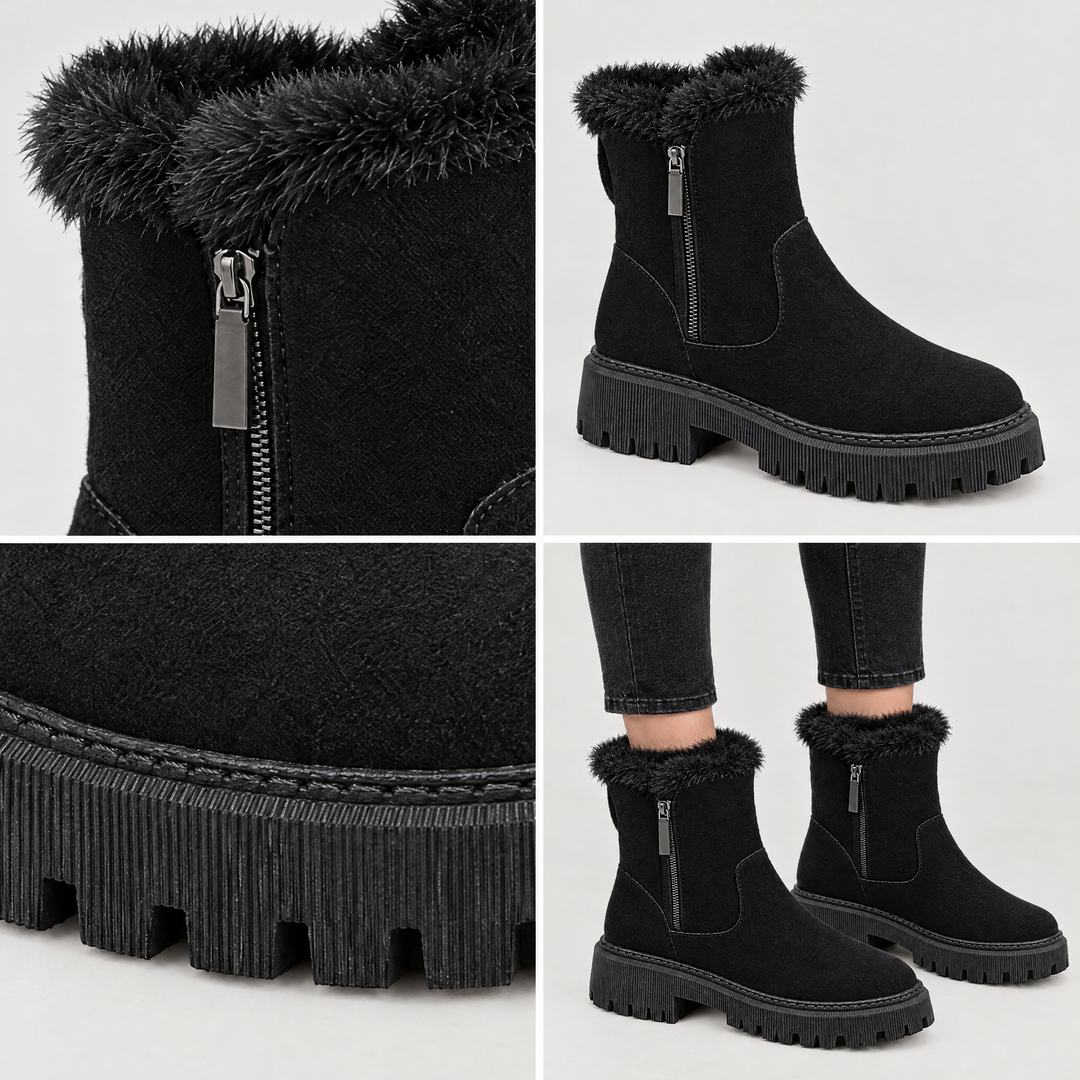 Clea | Winter Ankle Boots – Cleated Sole Shape for Women
