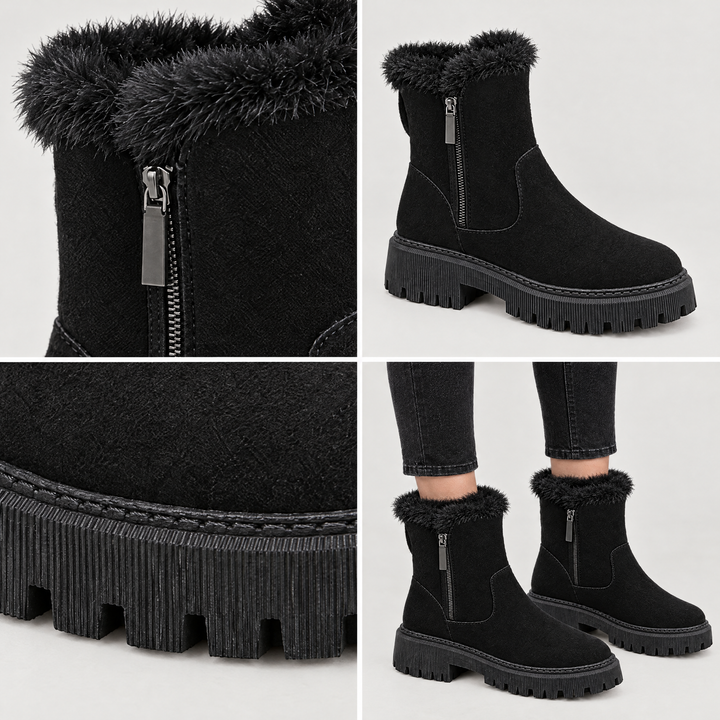 Clea | Winter Ankle Boots – Cleated Sole Shape for Women