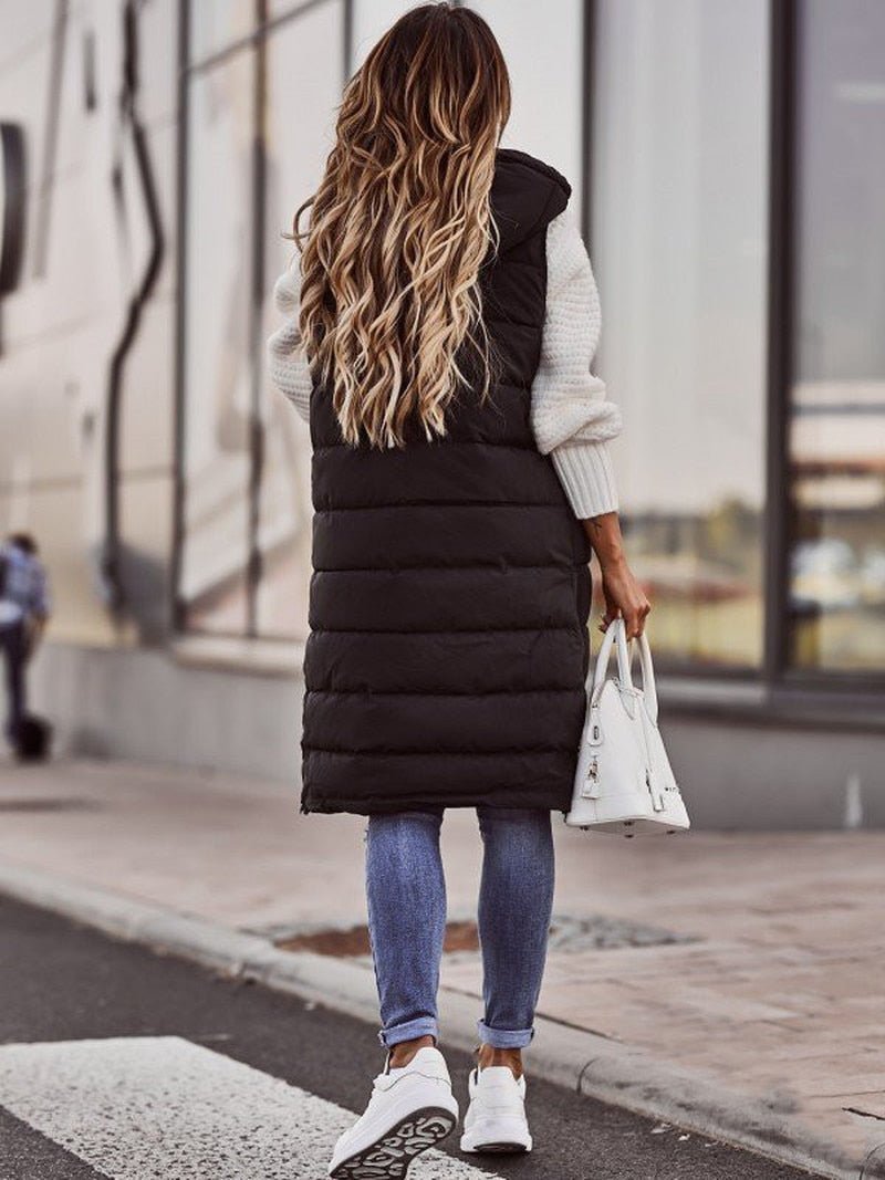 Zara | Knee-Length Quilted Winter Jacket – Stylish Cold Weather Essential