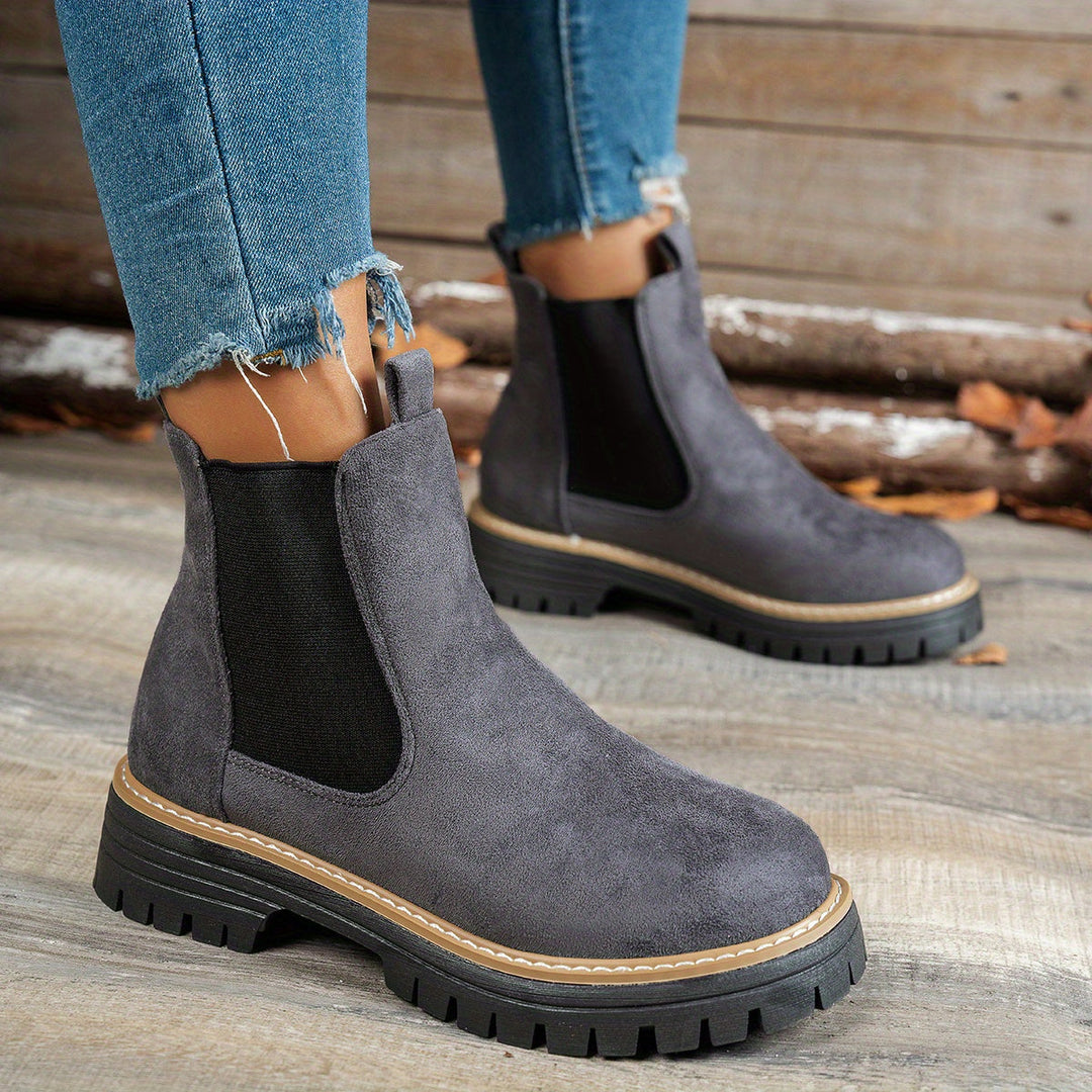 Aurelia | Women's Stylish Chunky Sole Chelsea Ankle Boots