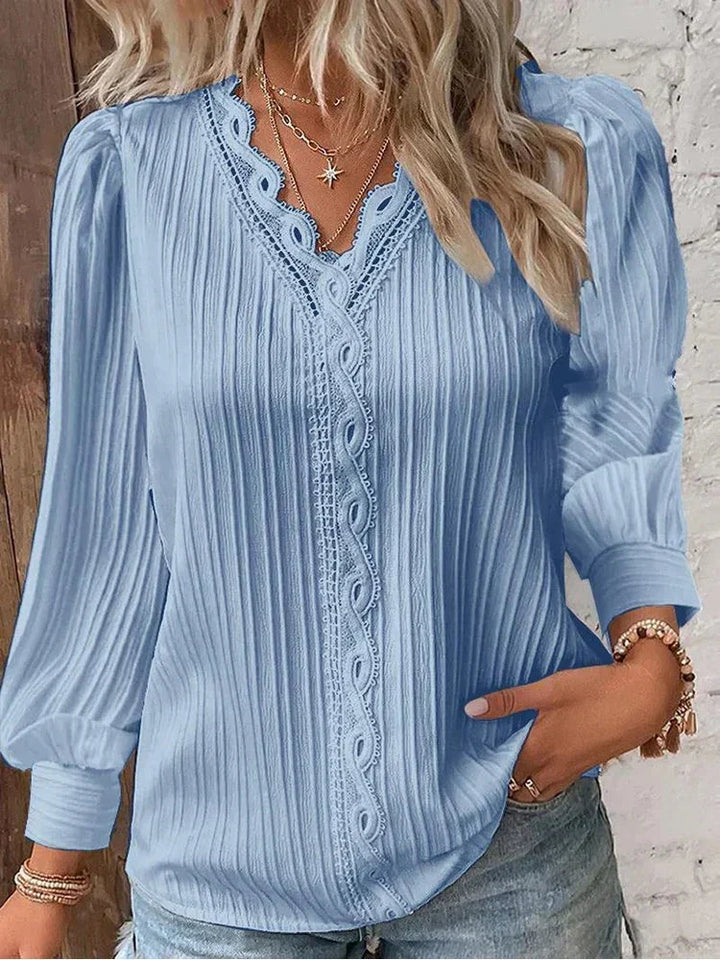Naomi | Lace-Trimmed Blouse – Timeless Elegance for Women