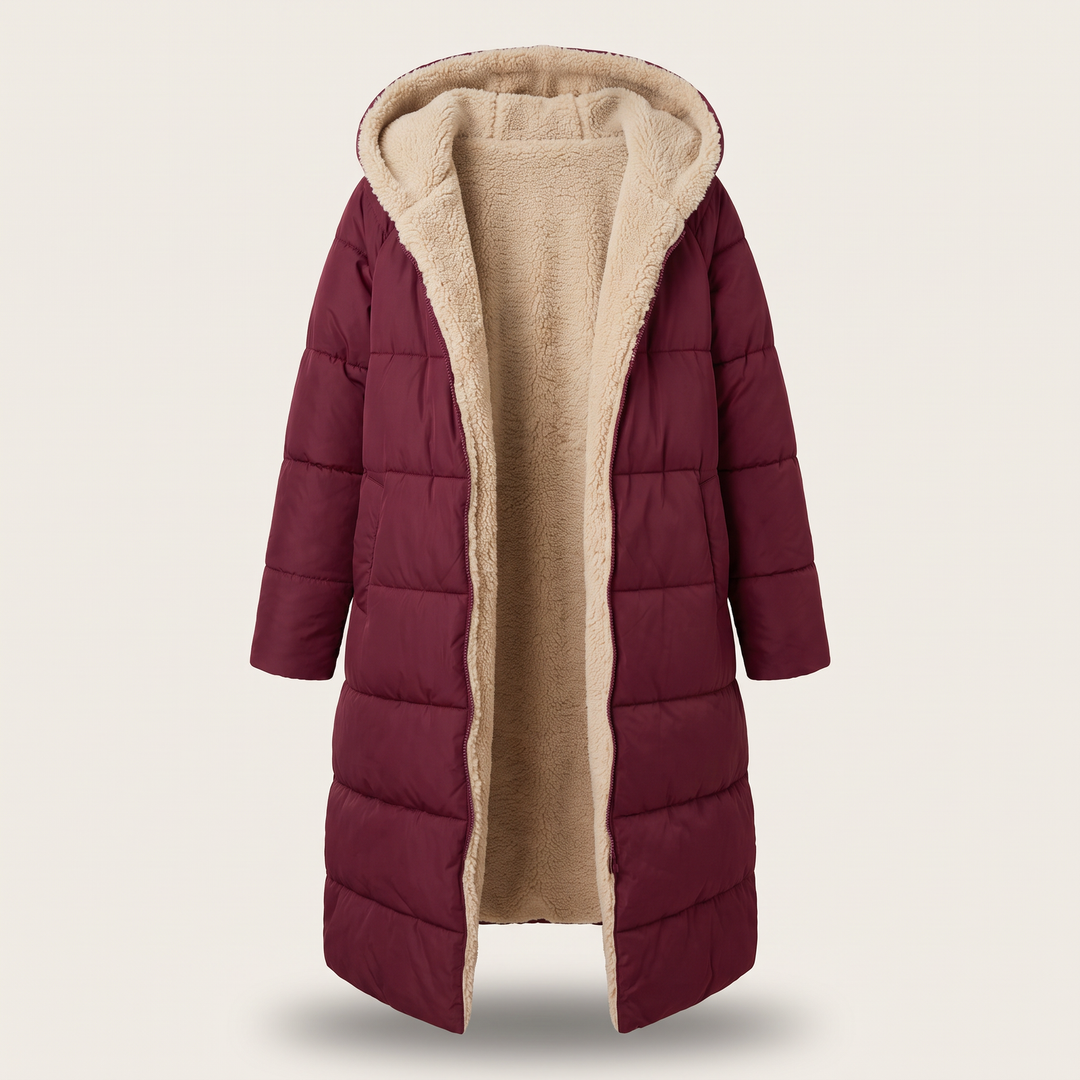 Borga | Longline Puffer Coat – Reversible Design for Women