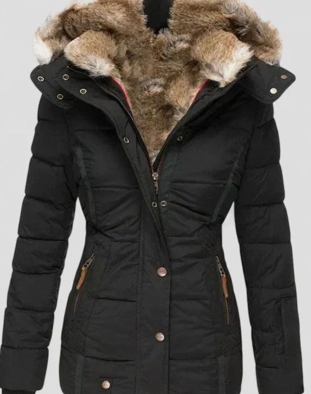 Marlene | Women's Padded Winter Jacket with Faux Fur Hood