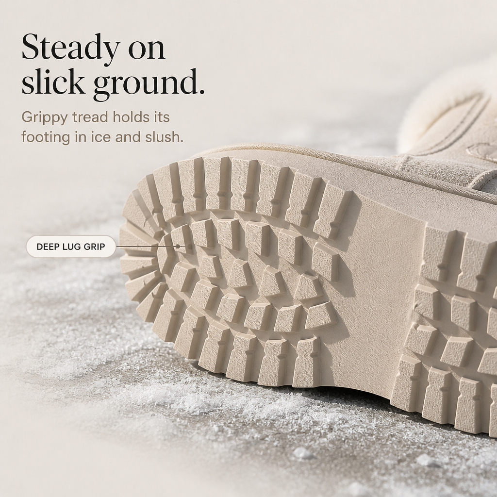 Bowelle | Plush-Lined Platform Bow Winter Boots for Women