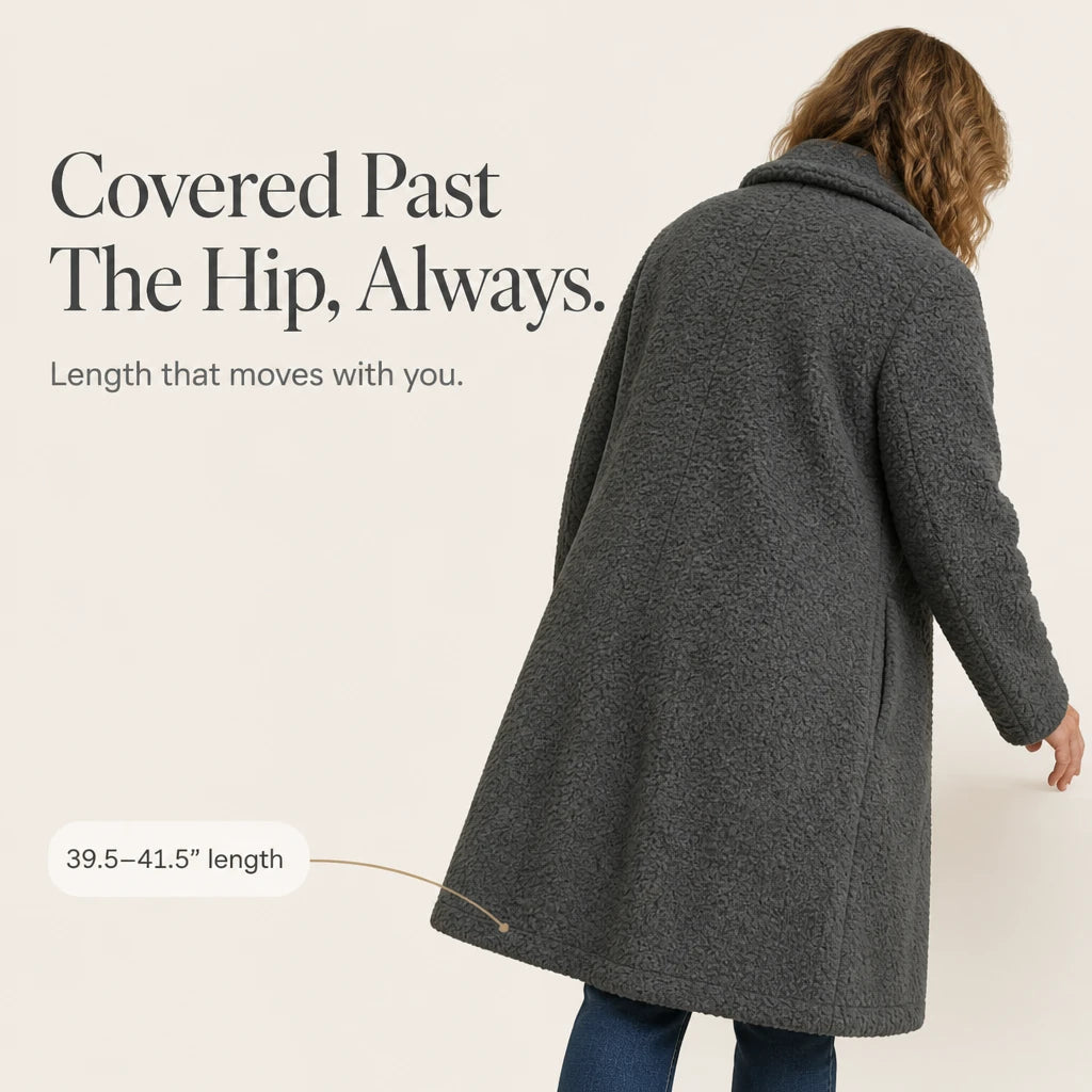 Velora | Long Teddy Coat – Plush Cozy Layer for Women