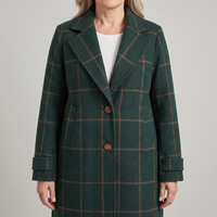 Margot | Karierter Trenchcoat mit zwei Knöpfen und fallendem Revers