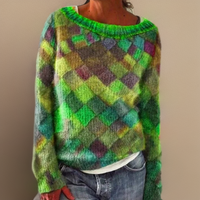 Arielle | Diamond Patterned Knitted Sweater
