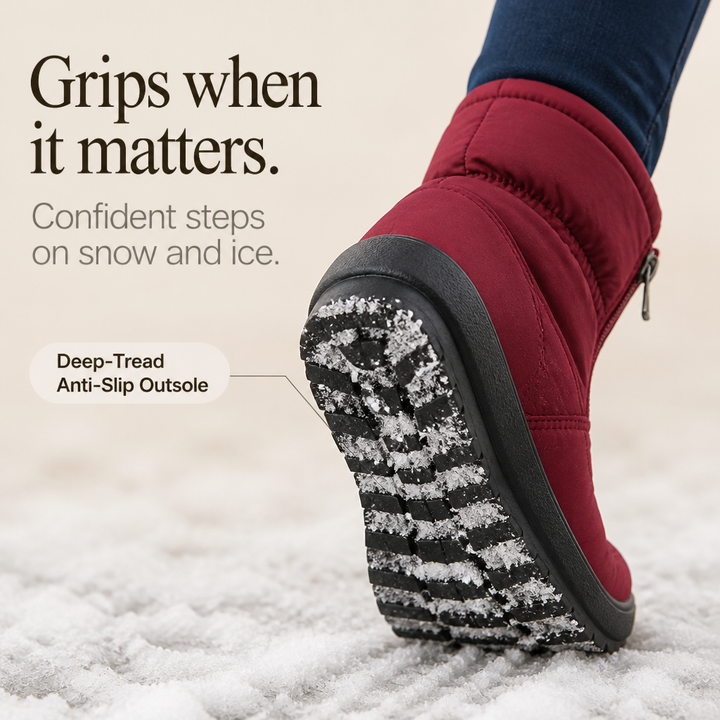 Frostbella | Quilted Snow Boots – Warm Side-Zip Style for Women