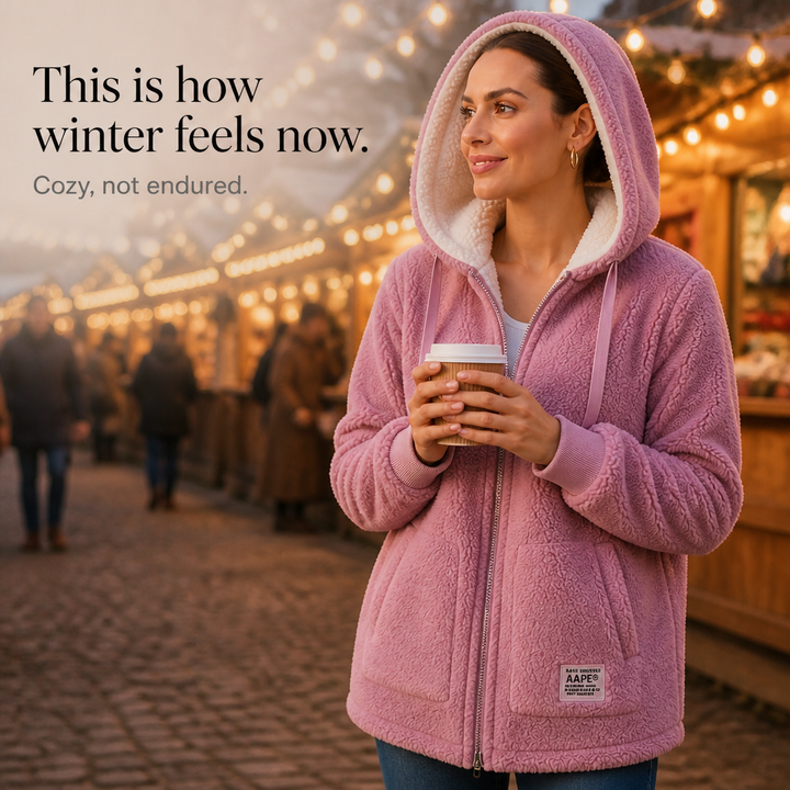 Veloura | Faux-Shearling Jacket – Cozy Mid-Length Hooded Style