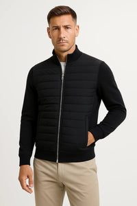 Mason | Herren-Steppjacke mit Strickärmeln im Materialmix