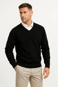Rhys | Men's Slim-Fit Cashmere V-Neck Sweater
