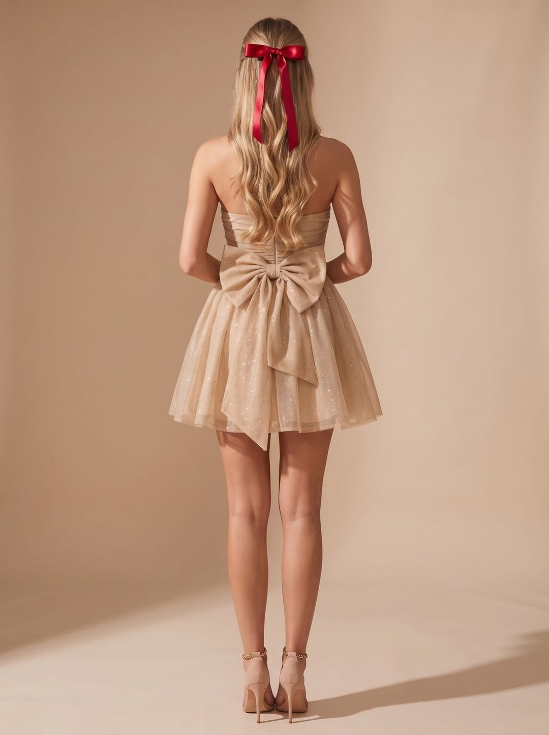 Mira | Glitter Mini Dress – Strapless Bustier Style for Women