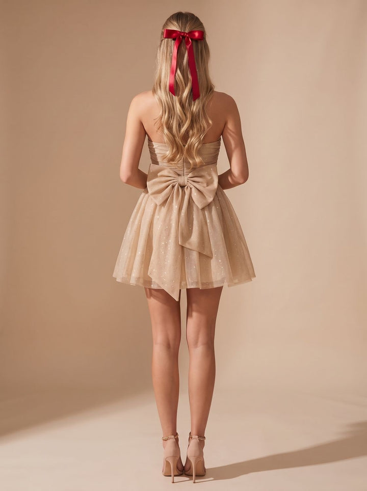 Mira | Glitter Mini Dress – Strapless Bustier Style for Women