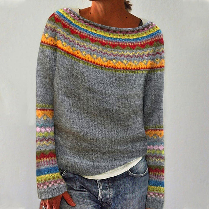 Sienna | Retro-Pullover mit Streifenmuster