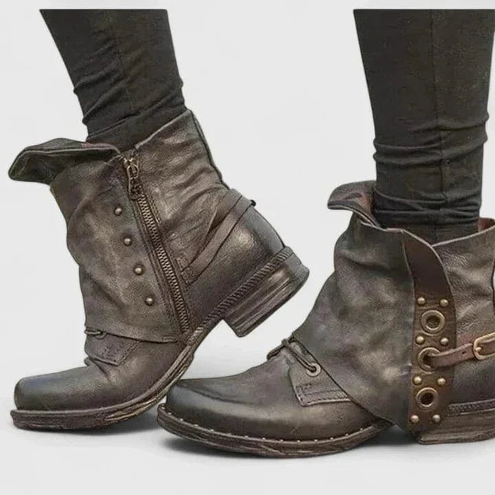 Wysteria | Women's Rugged Distressed Leather Ankle Boots